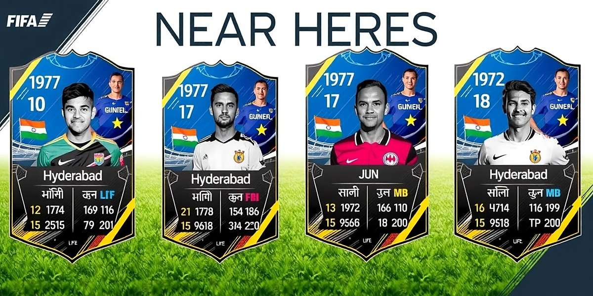 Hyderabad Heroes FIFA Player Cards Hyderabad Heroes FIFA player cards featuring Indian football stars with regional design elements